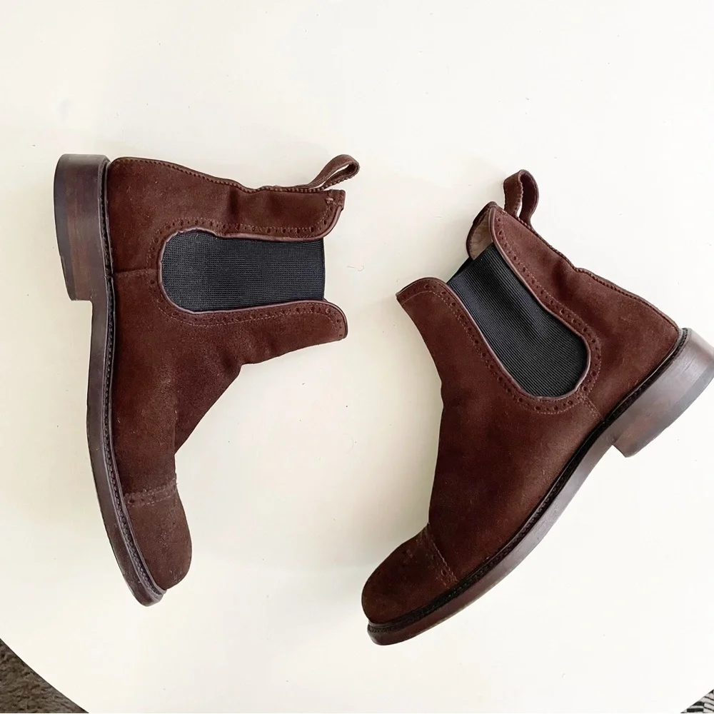 Aquatalia Men’s Freddy Suede Chelsea Boot Brown Size 9.5 Pull On